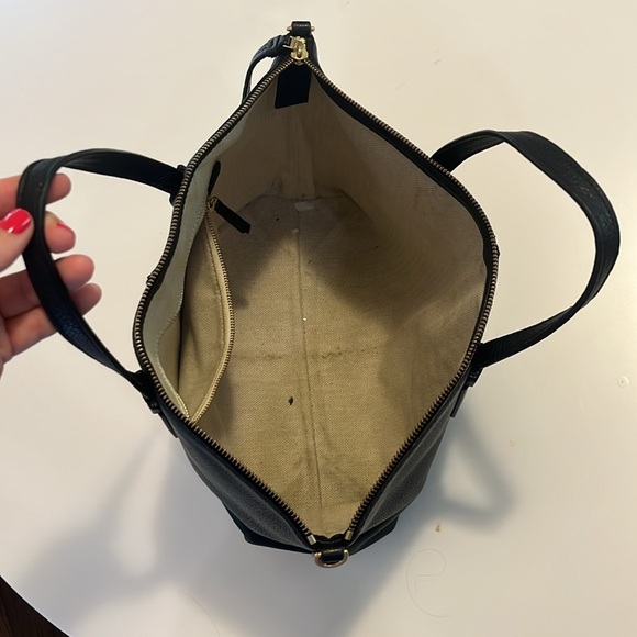 Tory Burch Black Pebbled Leather McGraw Top Zip Satchel Bag - Picture 3 of 8